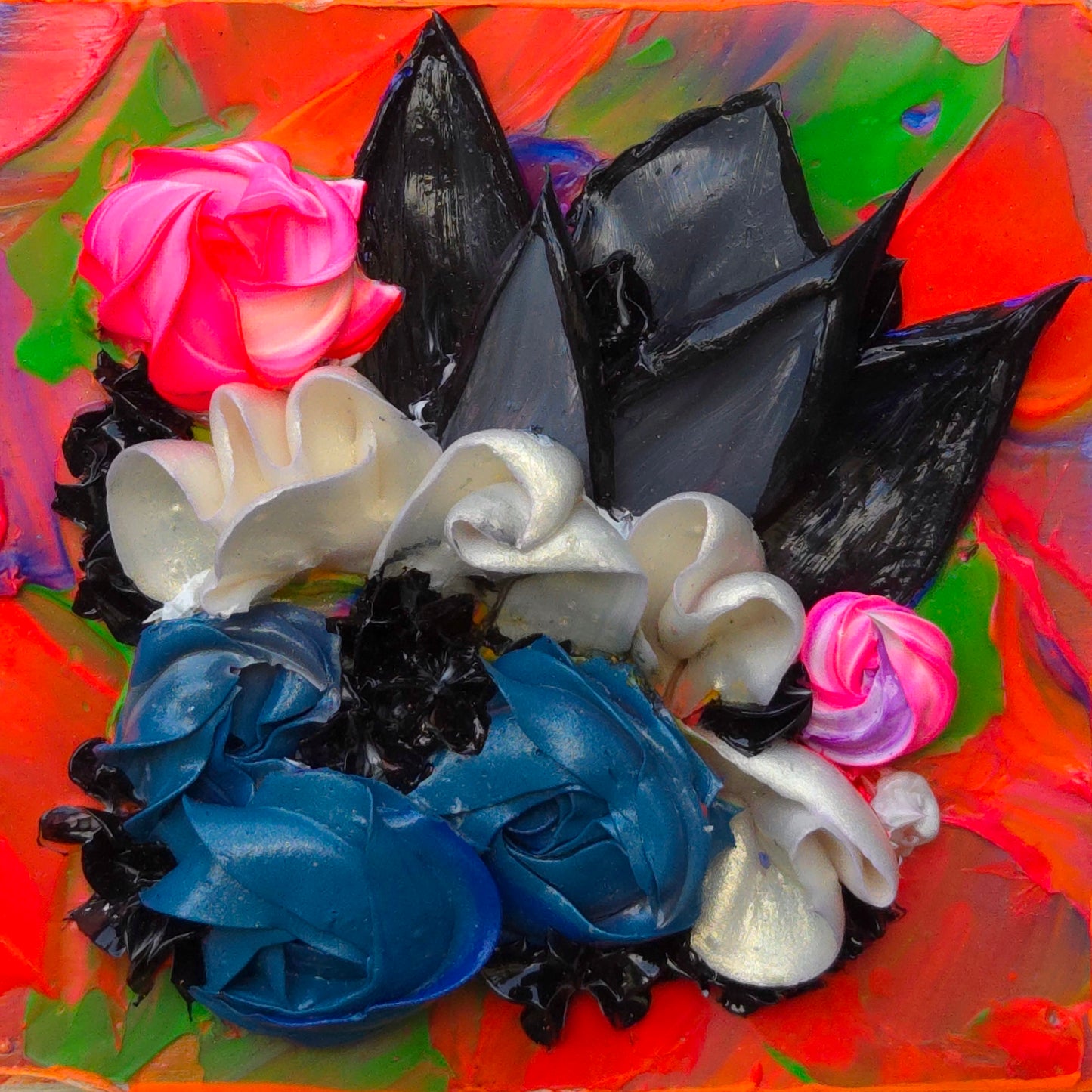 4x4" , acrylic on cradled wood panel