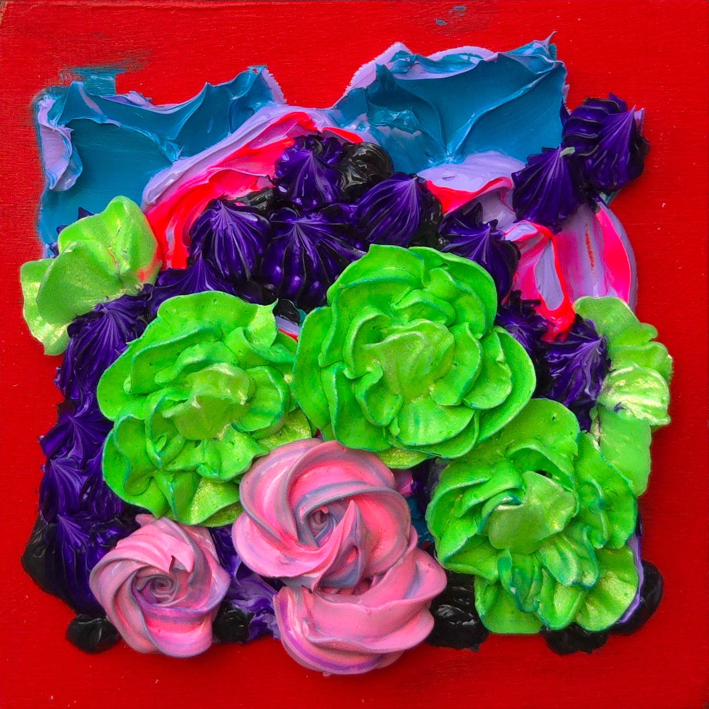 4x4" , acrylic on cradled wood panel