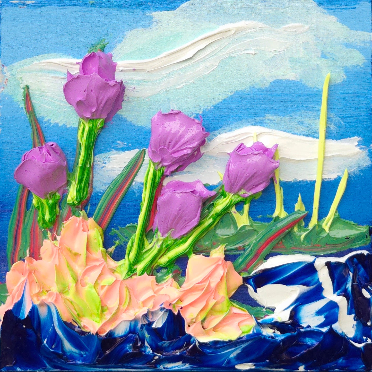 5x5" acrylic on cradled wood panel