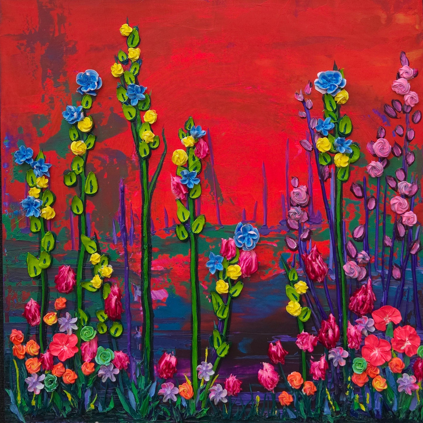 Life on Mars, 24x24" acrylic on wood panel